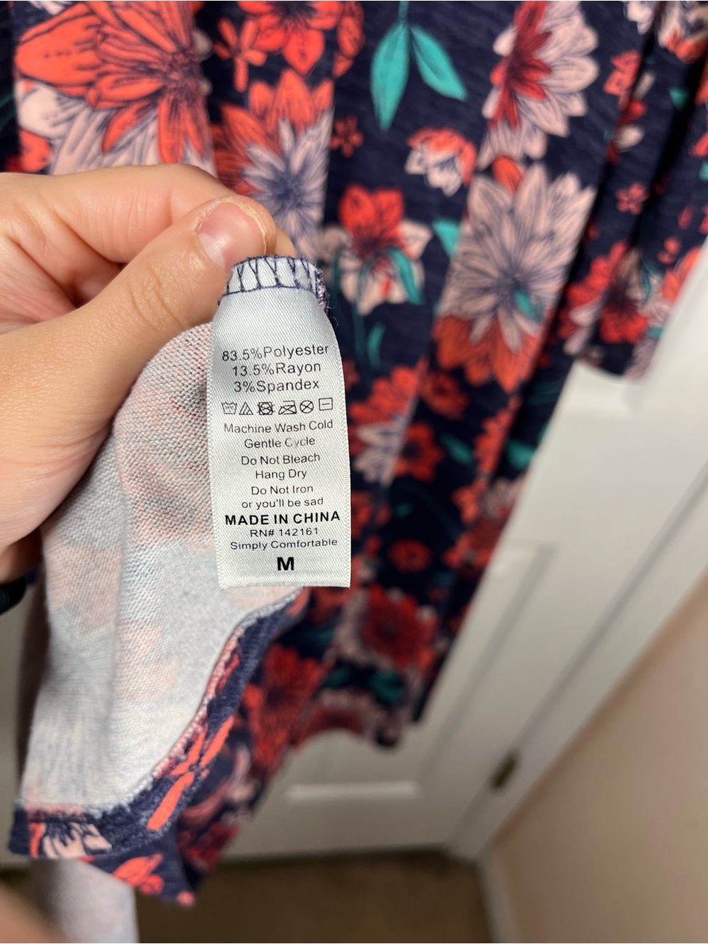 LuLaRoe Floral Duster Cardigan Size Medium - Picture 15 of 16
